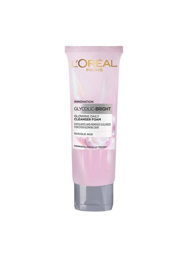 فوم شوینده و روشن کننده صورت گلیکولیک اسید لورال LOreal Glycolic حجم 100 میلی لیتر