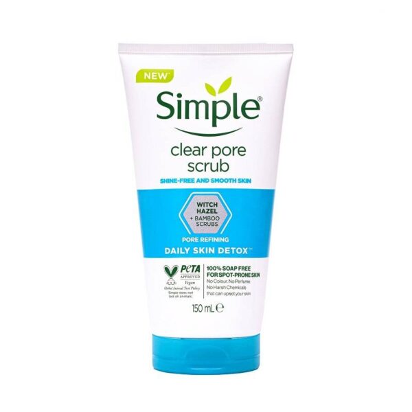 اسکراب سیمپل پاک کننده منافذ Simple clear pore scrub daily skin detoxحجم 150 میل