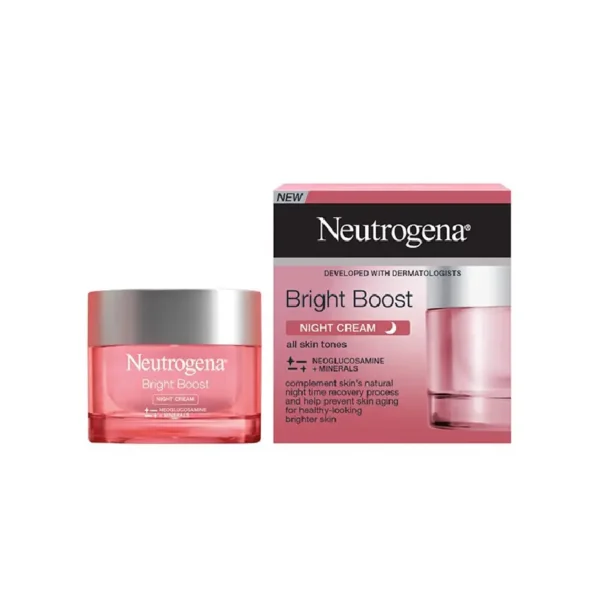 کرم شب ضد لک و روشن کننده مدل برایت بوست نیتروژنا Neutrogena Neutrogena Bright Boost Night Cream حجم 50 میل