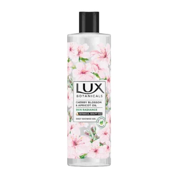 ژل دوش لوکس مدل شکوفه‌های گیلاس و زردآلو (Lux Skin Radiance Cherry Blossom & Apricot) حجم ۵۰۰ میلی‌لیتر