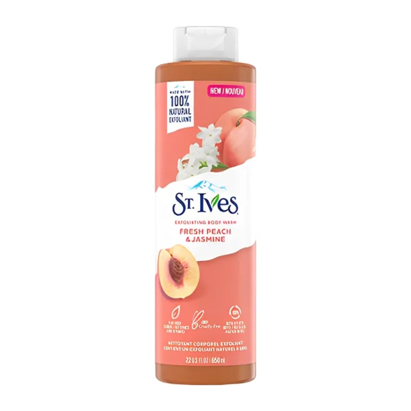 شامپو بدن سینت ایوز مدل هلو و گل یاس (St. Ives Peach & Jasmine) حجم ۶۵۰ میلی‌لیتر