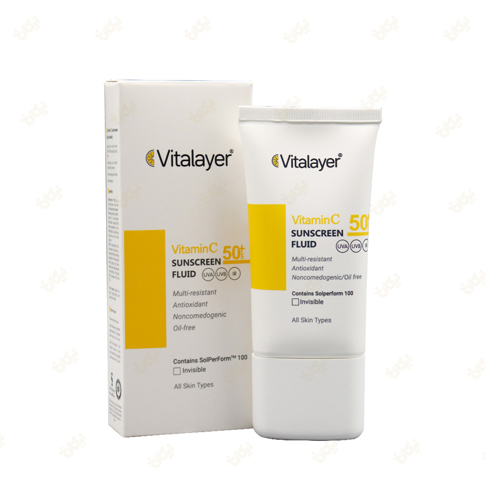 فلوئید ضد آفتاب SPF50 حاوی ویتامین C ویتالیر ۵۰ml (بی رنگ)