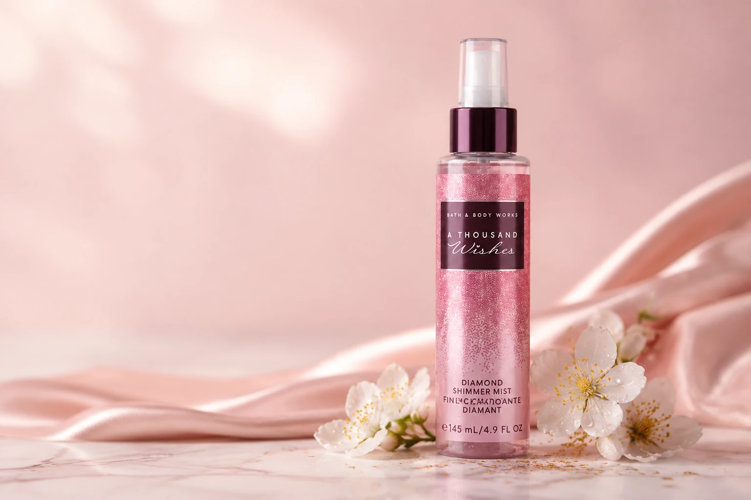 بادی میست شاین‌دار بث اند بادی A Thousand Wishes مدل Diamond Shimmer Mist حجم 145 میل